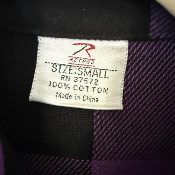 Zakk Sabbath Purple and Black Checkered Flannel Shirt - NEW - Size S - Picture 3 of 4